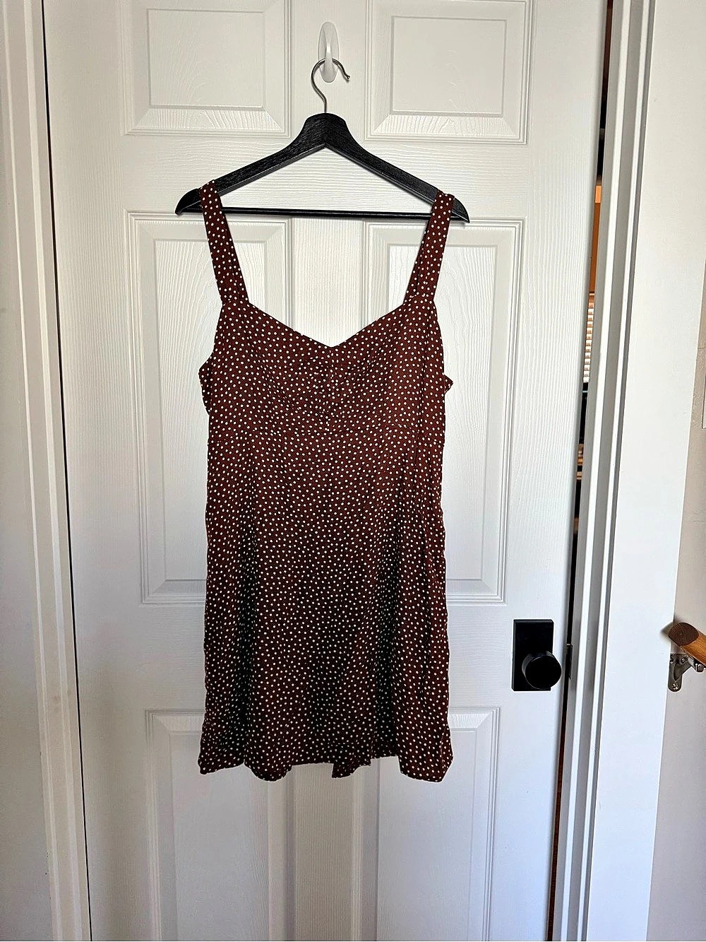 Polka Dot Mini Dress in Brown & White Like New